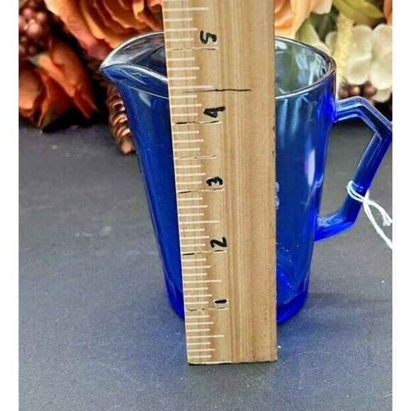 Cobalt Blue Shirley Temple Pitcher Hazel Atlas Depression Glass 1930s Vintage - Picture 5 of 8